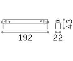 7W LED šviestuvas į magnetinę sistemą EGO, juodas, 2700K, 48V, DALI, 340043
