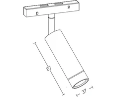 7W LED šviestuvas į magnetinę sistemą ZAMBELIS, baltas, 3000K, 20403-W
