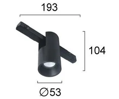 7W LED šviestuvas į magnetines sistemas VIOKEF MAGNETIC, juodas, 3000K, dimeriuojamas, 4314300