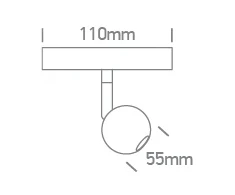 7W LED šviestuvas į magnetines sistemas FLAT, juodas, 3000/4000/5000K, 48V, 38°, 43122F/B/V