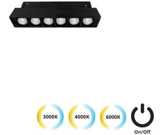 7W LED šviestuvas į magnetinius bėgelius MAGNETIC, juodas, 3000/4000/6000K, 4244401S