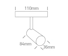 7W LED šviestuvas su filtru nuo akinimo į magnetines sistemas FLAT, juodas, 3000/4000/5000K, 48V, 38°, 43118F/B/V