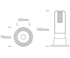 7W LED užglaistomas šviestuvas, baltas, 3000/3500/4000K, 10107JTR/W/V