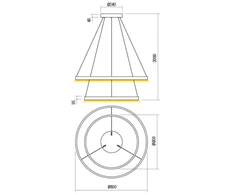 82W LED pakabinamas šviestuvas FEBE, baltas, 3000K, dimeriuojamas, 01-2893