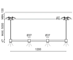 8,4W LED pakabinamas šviestuvas ART MODULAR 4, šlifuoto aukso sp., 3000K, 120cm