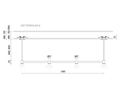 8,4W pakabinamas šviestuvas MODULAR 4, 3000K (šiltai balta), 120cm