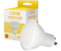 8,5W LED lemputė, GU10, balta, 3000K, 100°