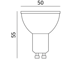 8,5W LED lemputė, GU10, balta, 3000K, 100°