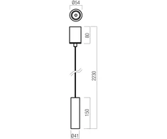 8,6W LED pakabinamas šviestuvas TAKTO, matinės juodos sp., 2700K, dimeriuojamas, 01-4210