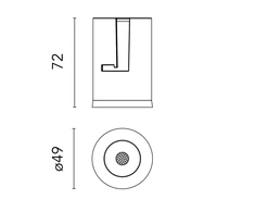 8,8W LED šviestuvo modulis LIGHT SHADOW PRO Ø45, juodas, 3000K, 31°