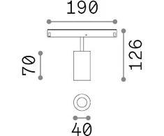 8W LED akcentinis šviestuvas į magnetinę sistemą EGO, juodas, 2700K, 48V, 340388