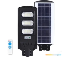 8W LED gatvės šviestuvas su saulės baterija URBI, juodas, 6500K, su judesio davikliu ir nuotol. valdymo pulteliu, IP54