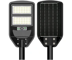 8W LED gatvės šviestuvas su saulės baterija, juodas, 6000K