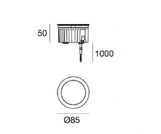 8W LED įleidžiamas lauko šviestuvas ORMA_AB, juodas, 2700K, IP68