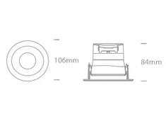 8W LED įleidžiamas pakreipiamas šviestuvas, juodas, 3000K, dimeriuojamas, IP54, 11106PK/B/W