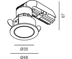 8W LED įleidžiamas šviestuvas NANO R, juodas (midnight juodas), 3000K, 50°, IP44