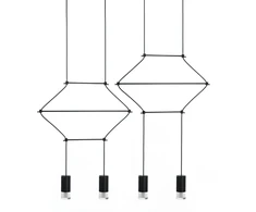 8W LED pakabinamas šviestuvas FLUSSO LINE 4, juodas, 3000K