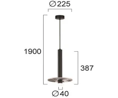 8W LED pakabinamas šviestuvas LEANDROS, juodas, 3000K, 4320100
