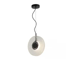 8W LED pakabinamas šviestuvas, matinės juodos sp./skaidrus, 3000K, 23073