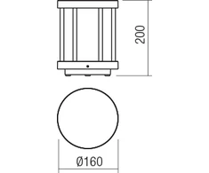 8W LED pastatomas lauko šviestuvas KALEN, tamsiai pilkas, 3000K, IP65, 90577