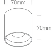 Lubinis šviestuvas 8W LED paviršinis šviestuvas, juodas, 3000/3500/4000K, 38°, 12108C/B/V