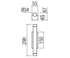 8W LED sieninis šviestuvas MADISON, aukso sp., 3000K, 01-2030