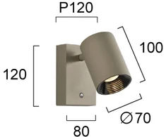 8W LED sieninis šviestuvas MELINA, alyvuogių sp., 3000K, dimeriuojamas, 4335201