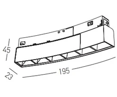 8W LED šviestuvas į lenktus magnetinius bėgelius ZAMBELIS, juodas, 3000K, DALI, 120cm diametro, 22104