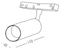 8W LED šviestuvas į lenktus magnetinius bėgelius ZAMBELIS, juodas, 3000K, DALI, 22106