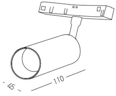 8W LED šviestuvas į magnetinę sistemą ZAMBELIS, juodas, 3000K, DALI, 22101