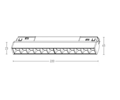 8W LED šviestuvas į magnetinę sistemą ZAMBELIS, juodas, 4000K, DALI, 2091-4B