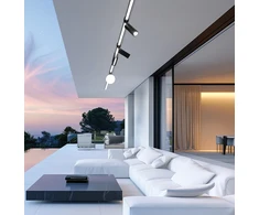 8W LED šviestuvas, montuojamas į NOVO bėgelį, juodas, 48V, 3000K, IP65, 4331600