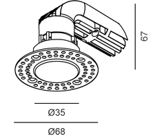 8W LED užglaistomas šviestuvas NANO R TRIMLESS, baltas, 2700K, 50°, IP44