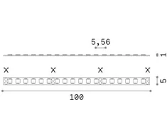 8W/m LED juosta, 5mm pločio, CRI90, 3000K, IP20, 24V, 5m ritė, 345789