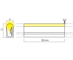 8W/m LED šviečiantis kabelis XSNAKE 6x12MM, 3000K, 120LED/m, 24V, IP67, 20 metrų ritė