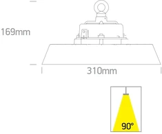 90/120/150W LED UFO šviestuvas, juodas, 4000/4700/5700K, dimeriuojamas, 63150N/V