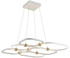 96W LED pakabinamas šviestuvas, baltos/aukso sp., 3000K, dimeriuojamas, 2650