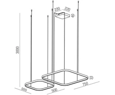 96W LED pakabinamas šviestuvas ORION, rusvas, 2700/3000/4000K, dimeriuojamas, 01-3899