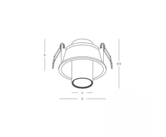 9W LED įleidžiamas šviestuvas, baltos/aukso sp., 2700/3000/4000K, 25362