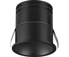 9W LED įleidžiamas šviestuvas, matinės juodos sp., 3000K, IP54, S351