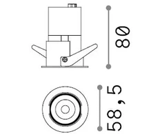 9W LED įleidžiamas šviestuvas QUARK, baltas, 3000K, 344829