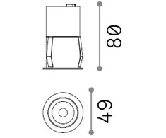 9W LED įleidžiamas šviestuvas QUARK, baltas, 3000K, 344836