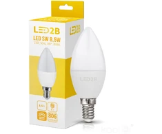 9W LED lemputė SW, E14, balta, 3000K, 180°