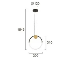 9W LED pakabinamas šviestuvas BRIANA, baltos/juodos/aukso sp., 3000K, 4314700
