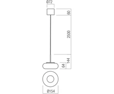 9W LED pakabinamas šviestuvas ETHOS, juodos/baltos sp., 2700/3000K, dimeriuojamas, 01-4676