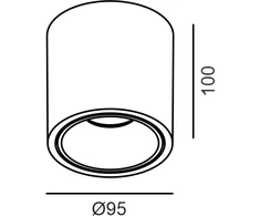Lubinis šviestuvas 9W LED paviršinis šviestuvas ROLL, juodas, 3000K, 50°