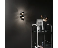 9W LED sieninis šviestuvas HELIX, juodos/aukso sp., 3000K