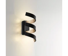 9W LED sieninis šviestuvas HELIX, juodos/aukso sp., 4000K