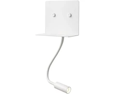 9W LED sieninis šviestuvas MOKA, baltas, 3000K, su USB