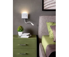 9W LED sieninis šviestuvas MOKA, juodas, 3000K, su USB
